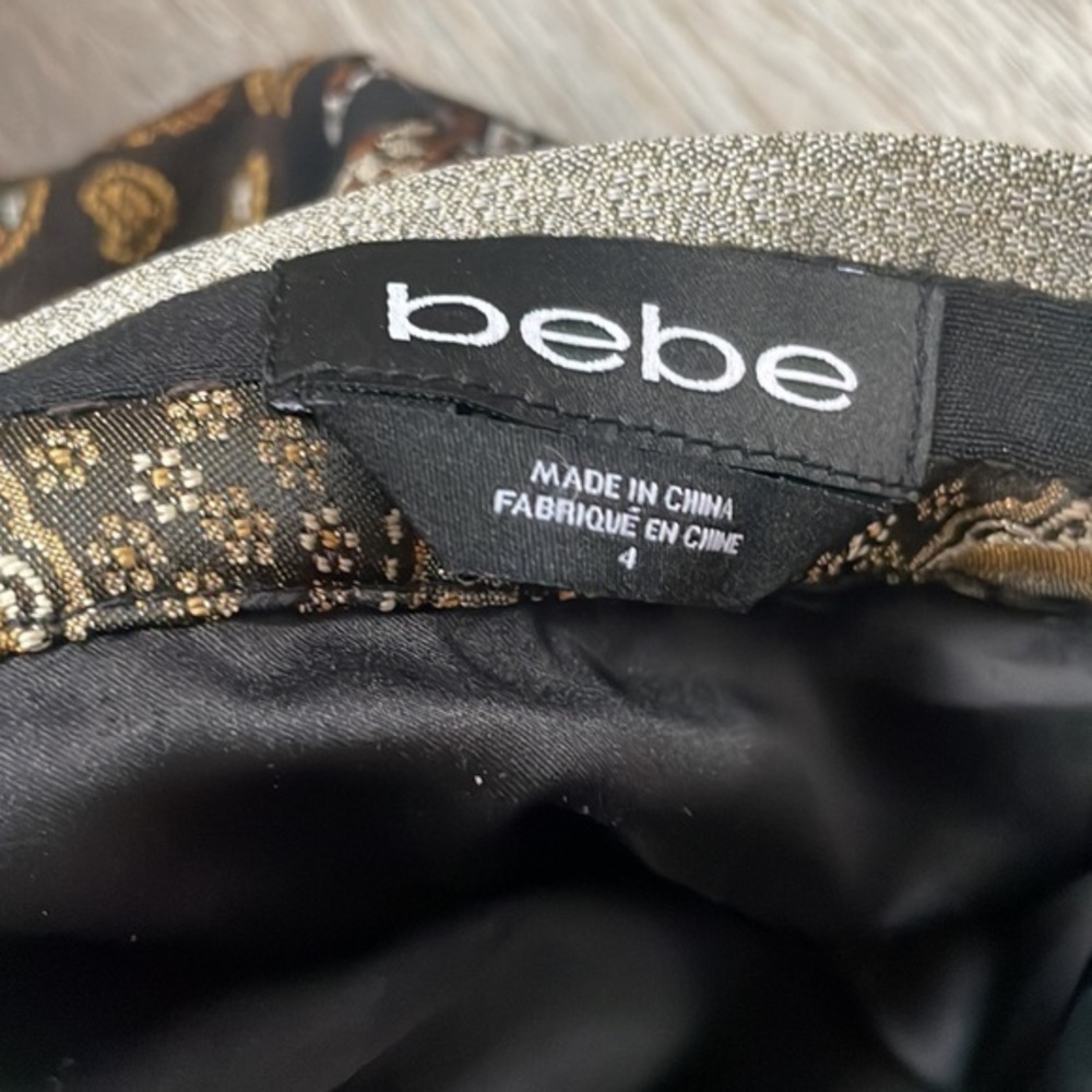 Bebe skirt size 4 gorgeous quality coppers and blacks perfect for a party - Picture 3 of 9